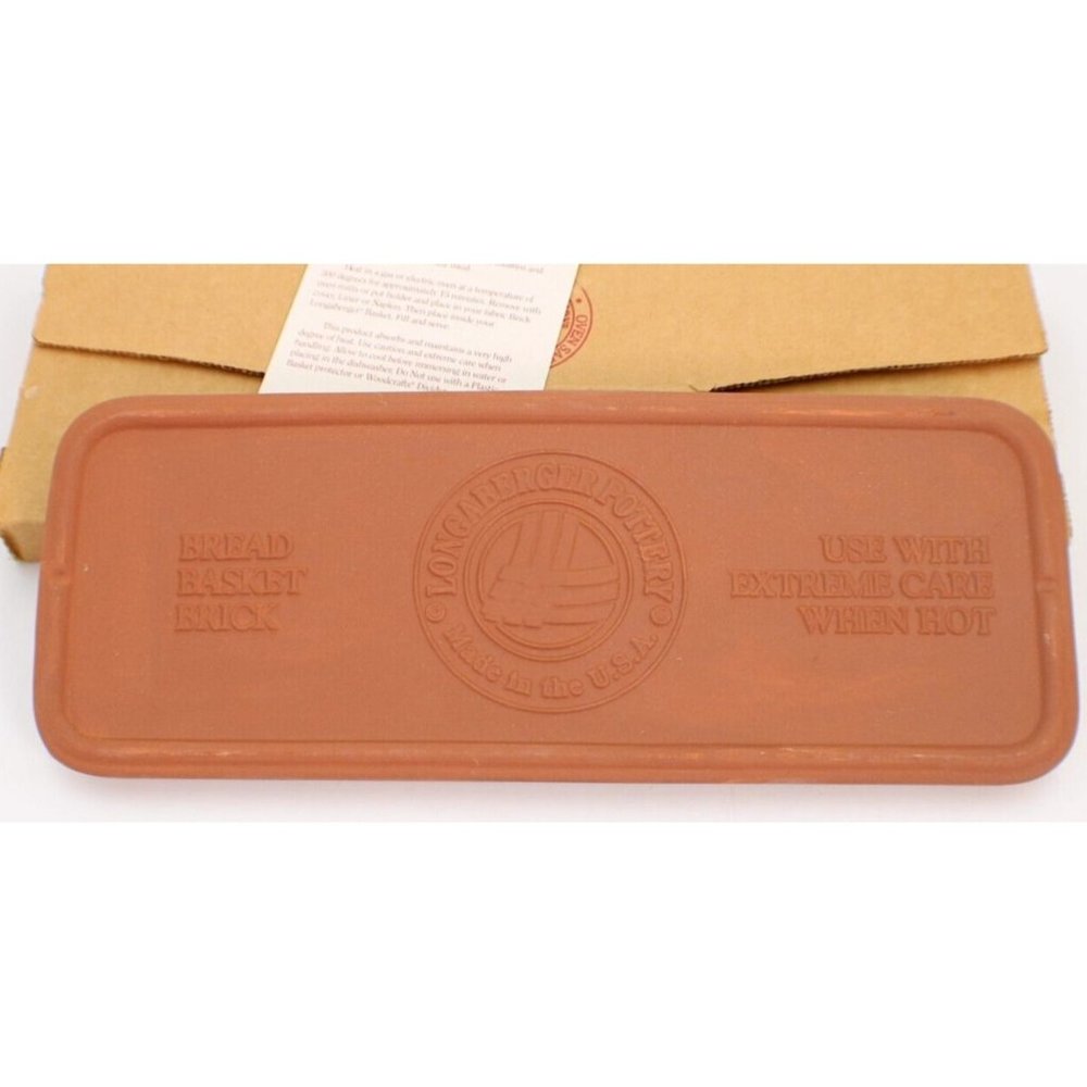 Longaberger Pottery Bread Basket Brick New In Box
